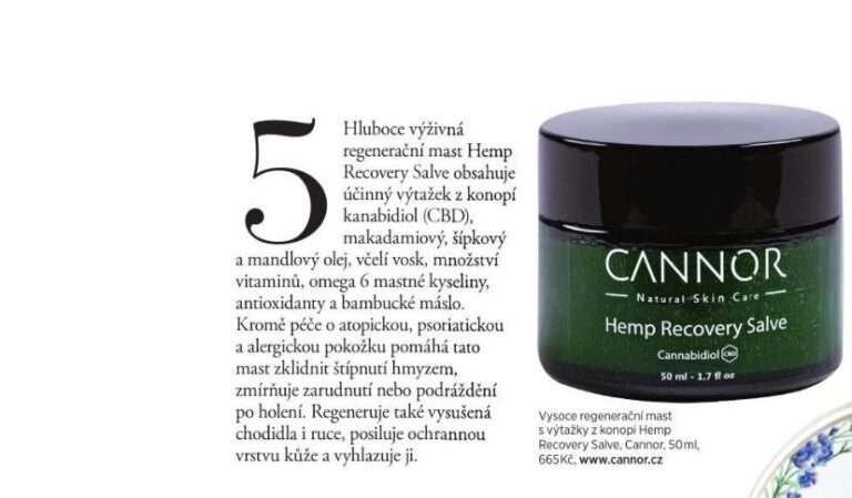 GLANC, Vysoce regenerační mast, CBD mast, konopná mast, CANNOR, pažitka, plzeň, CBD kosmetika