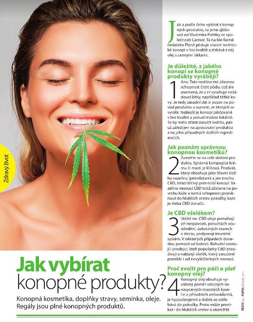 Jak vybirat konopne produkty, media, Vladimir Pazitka, CBD, CBD oleje, konopi, doplnek stravy