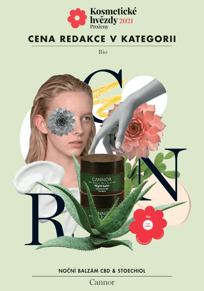 Noční balzám CBD & Stoechiol 25ml Cannor, kosmetické hvězdy 2021 Noční balzám CBD & Stoechiol 25ml Cannor, kosmetické hvězdy 2021