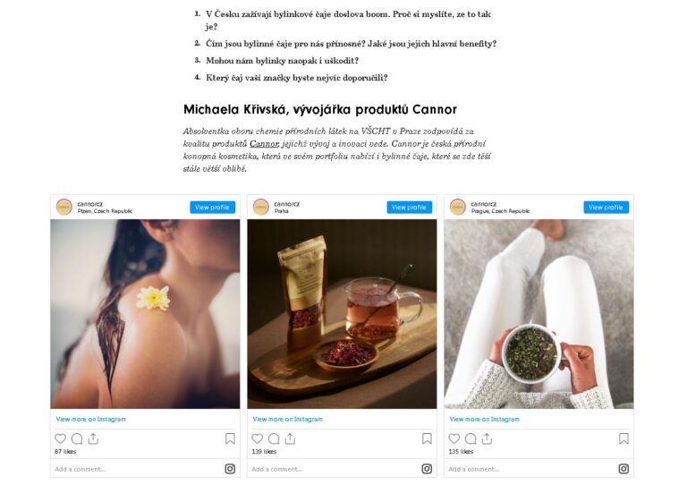 VOGUE CZSK, Vogue.cz, CANNOR, bylinné směsi, čaje, pažitka, konopí, sypané čaje, touha,