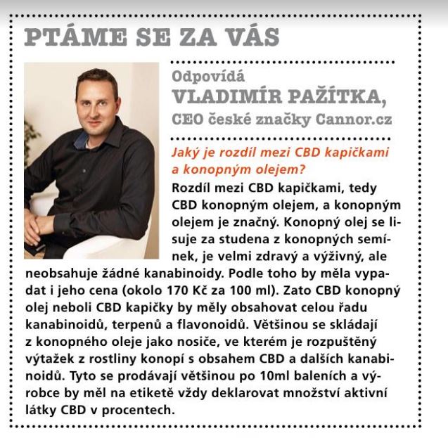 Zdravi, Vladimir Pazitka, CBD, CBD oleje, CBD kosmetika, CANNOR, ceska znacka, Plzen, media