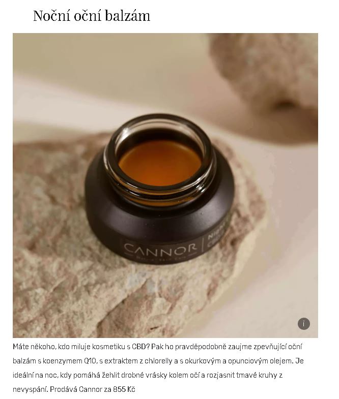 Prozeny.cz, Noční oční balzám, CANNOR, oční okolí, kruhy pod očima, vrásky, Pažítka, Plzeň