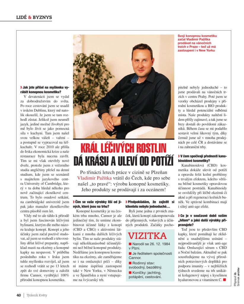 Vladimir Pazitka, Kvety, Cannor, rozhovor, CBD, kariera, byznys...