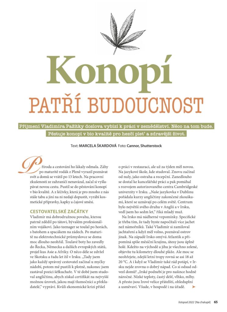 na-chalupe-s-terezou-bebarovou, vladimír pažítka, CANNOR, konopí, CBD