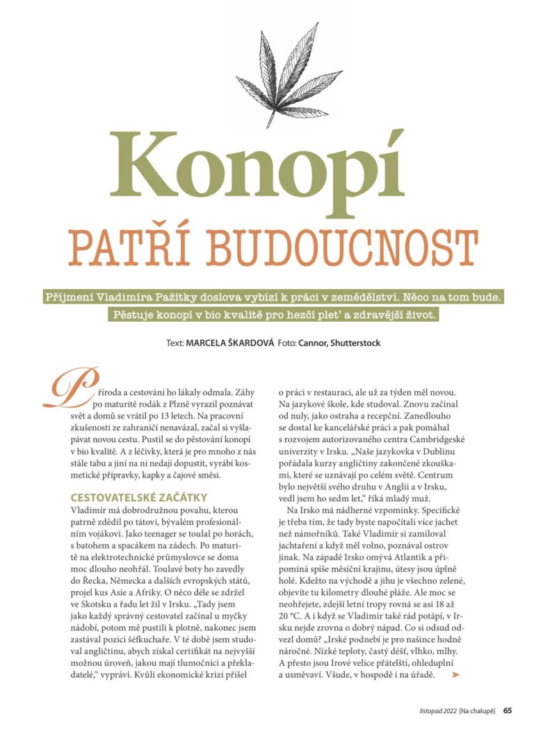 na-chalupe-s-terezou-bebarovou, vladimír pažítka, CANNOR, konopí, CBD