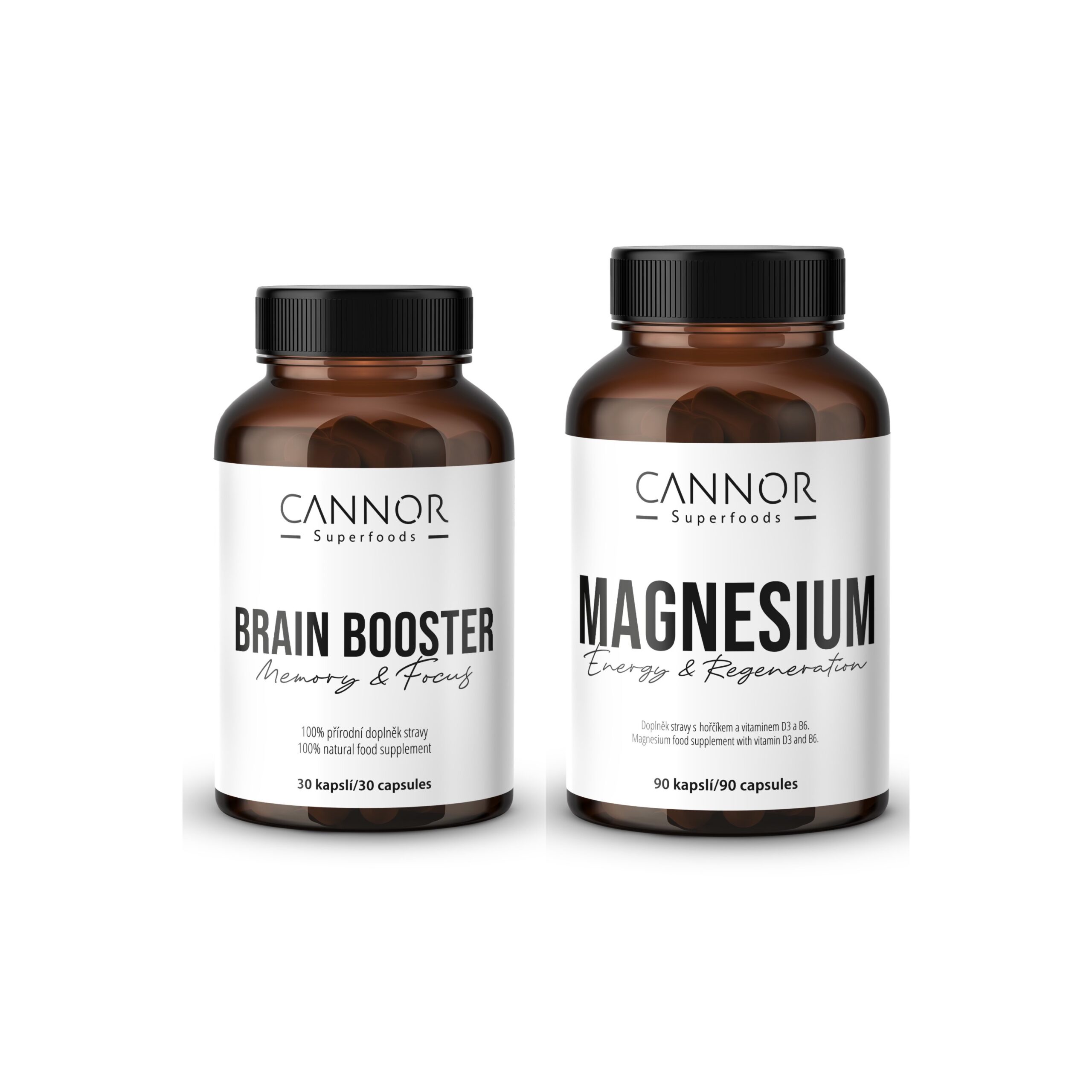 Balíček: Energie na měsíc, Cannor, Brain Booster, Magnesium 2147mg, hořčík Balíček: Energie na měsíc, Cannor, Brain Booster, Magnesium 2147mg, hořčík